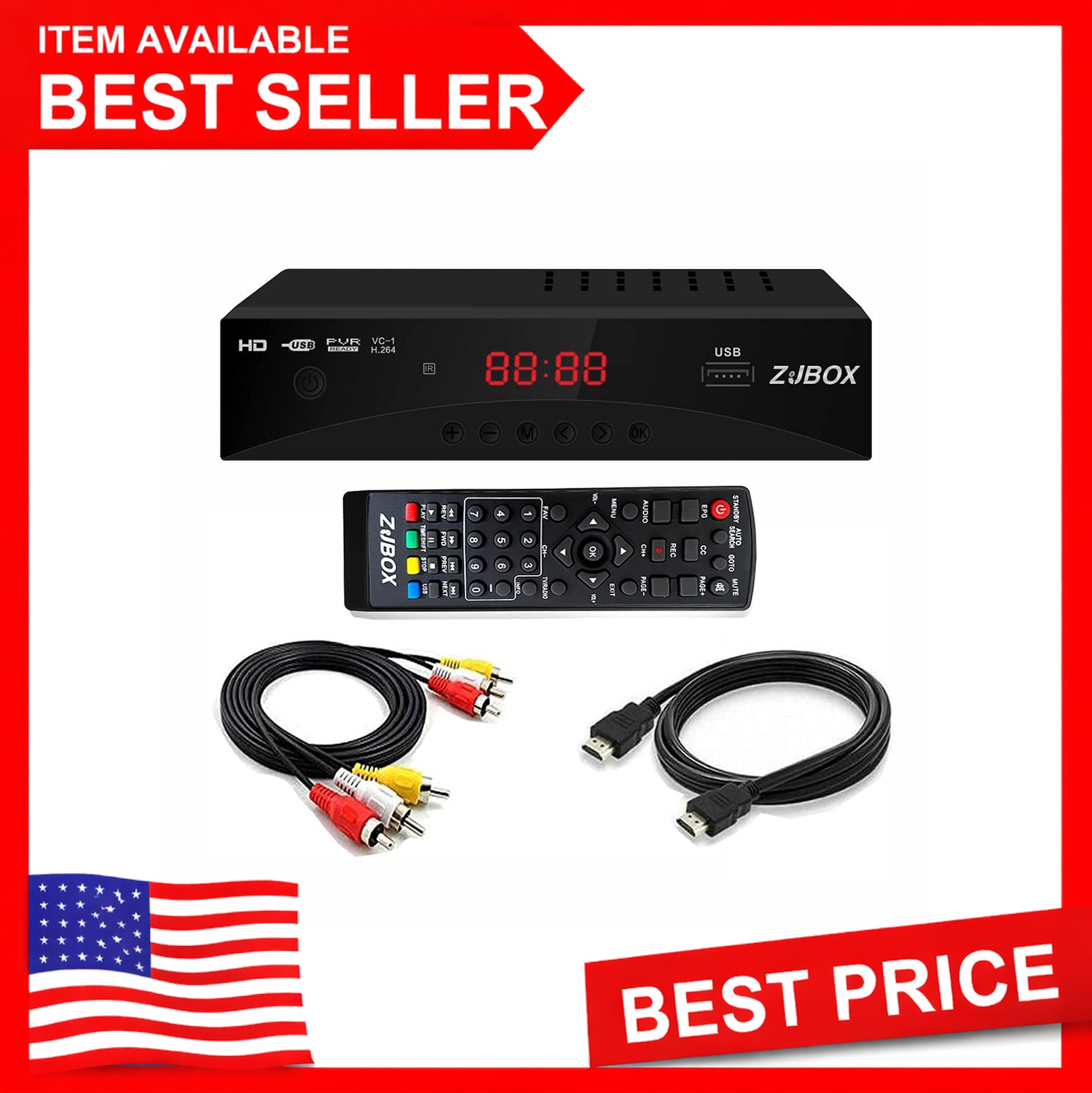 Digital TV Converter Box ATSC Tuner for Analog TVs
