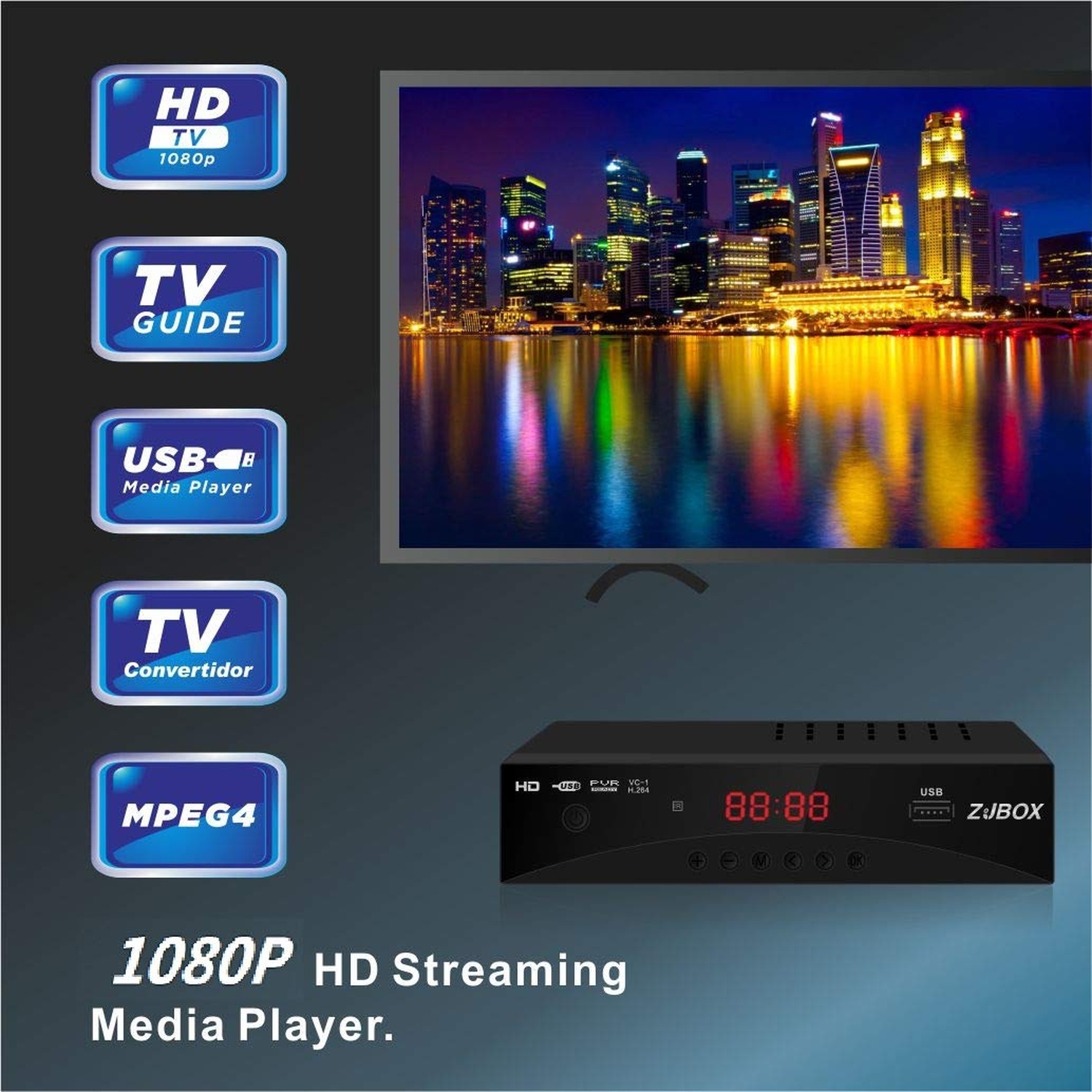 Digital TV Converter Box ATSC Tuner for Analog TVs
