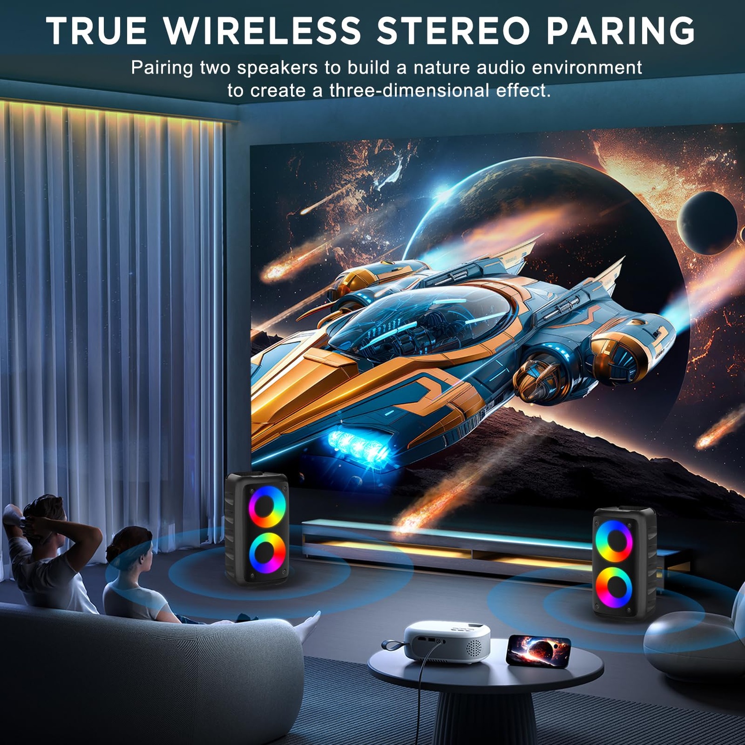Bluetooth Karaoke Speaker System with Lights