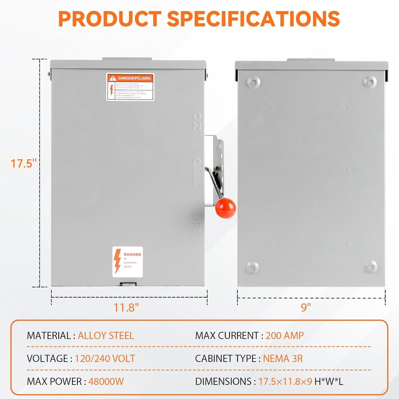 Generator Transfer Switch 200A 48000W
