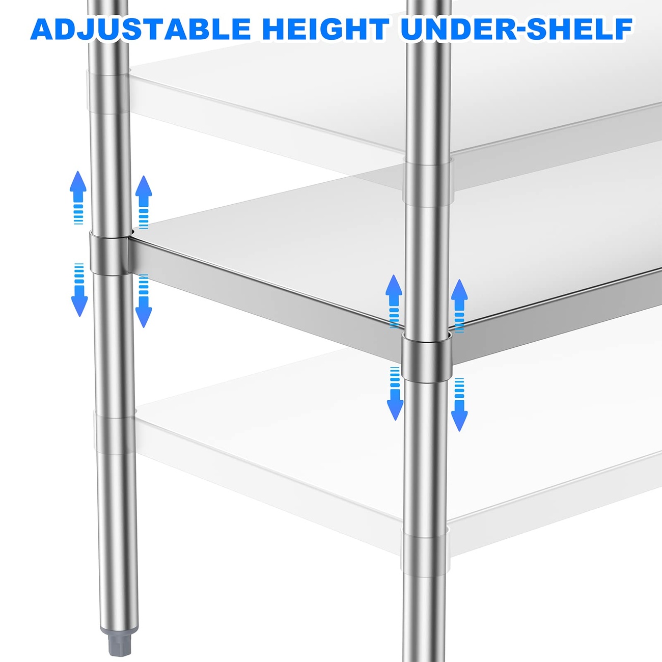 Heavy-Duty Stainless Steel Table 24"x72" with Bottom Shelf